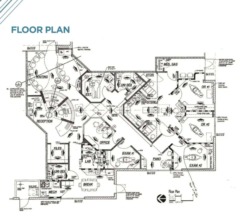floor plan for medical or dental office space available for rent in Avondale, AZ.